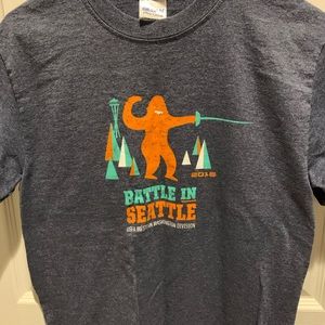Gray Graphic Tee with Bigfoot